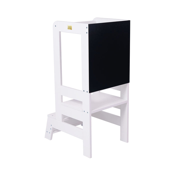 White Montessori Tower with MeowBaby Blackboard