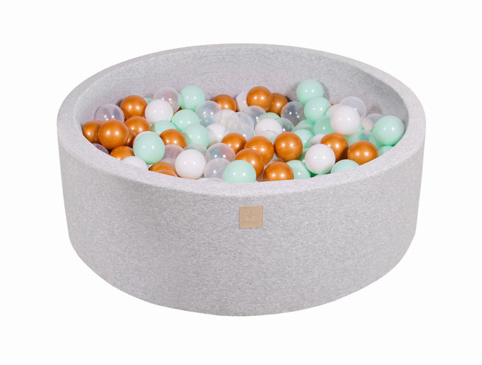 Ball pit white, gold, transparent and mint MeowBaby - My Montessori Bed