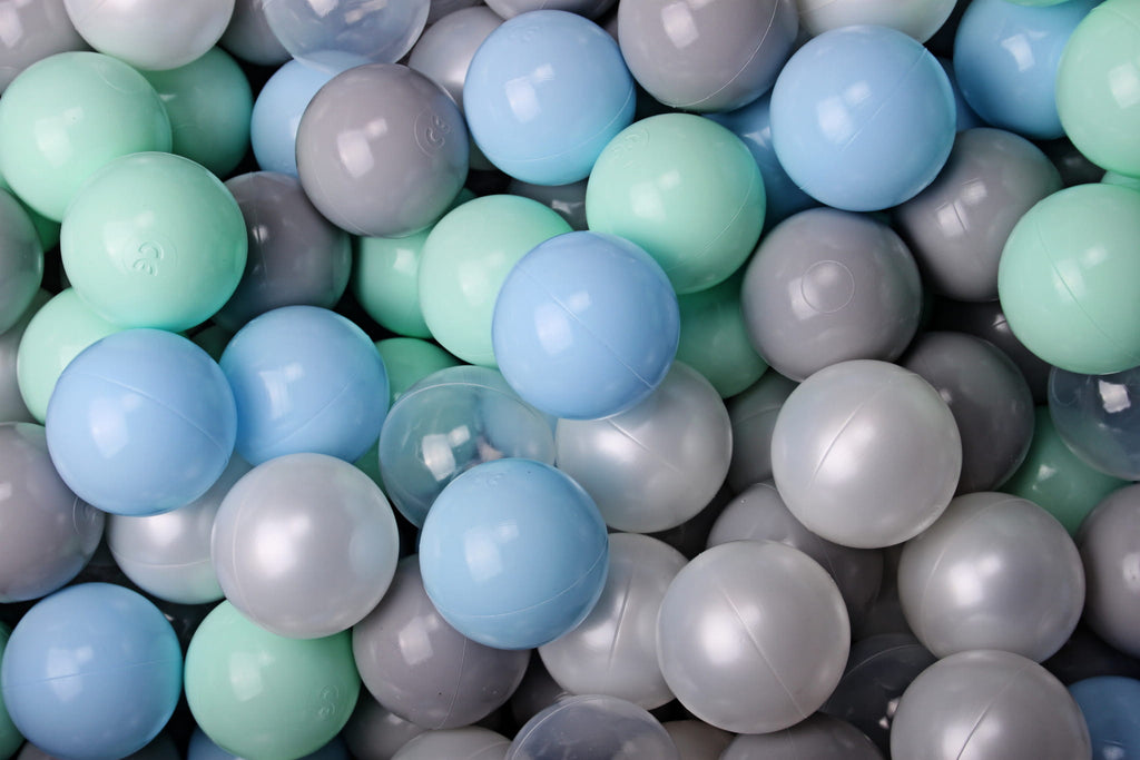 Ball pit mint, babyNavy Bluee, transparent, gray and pearl white MeowBaby