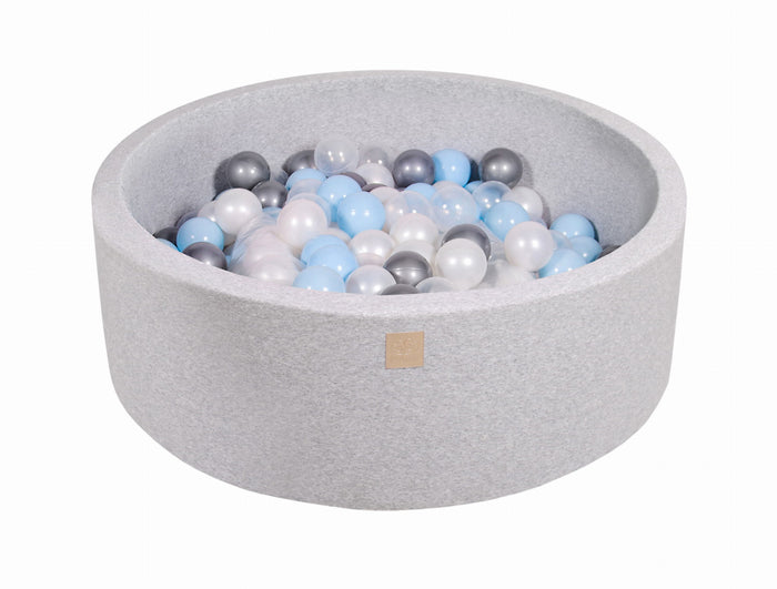 Baby Ball PoolNavy Bluee, transparent, silver and white MeowBaby - My Montessori Bed