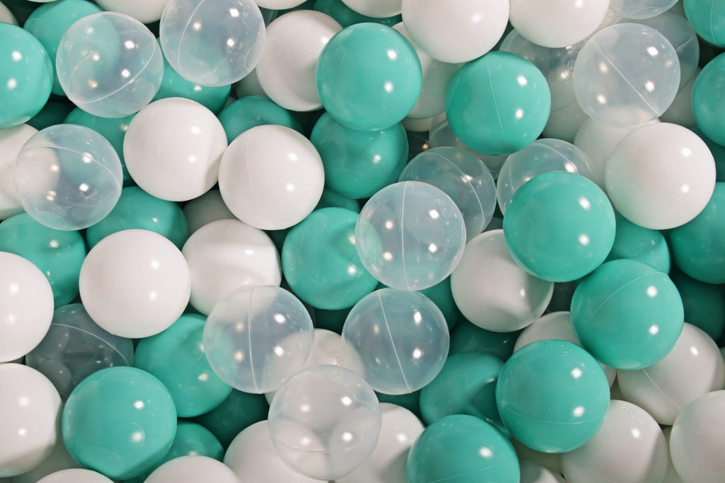 Mint Pool with Turquoise, Transparent and White MeowBaby Balls