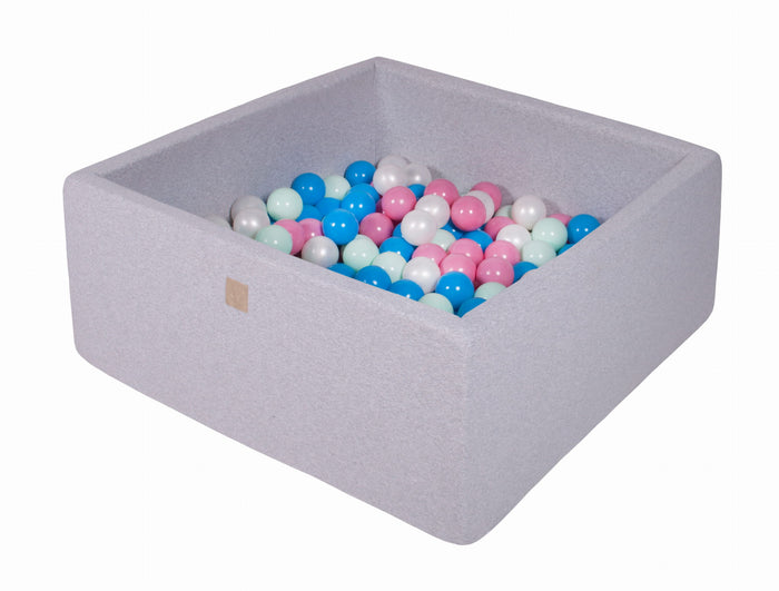 Square Ball Pool Navy Blue, White, Rose and Mint MeowBaby - My Montessori Bed