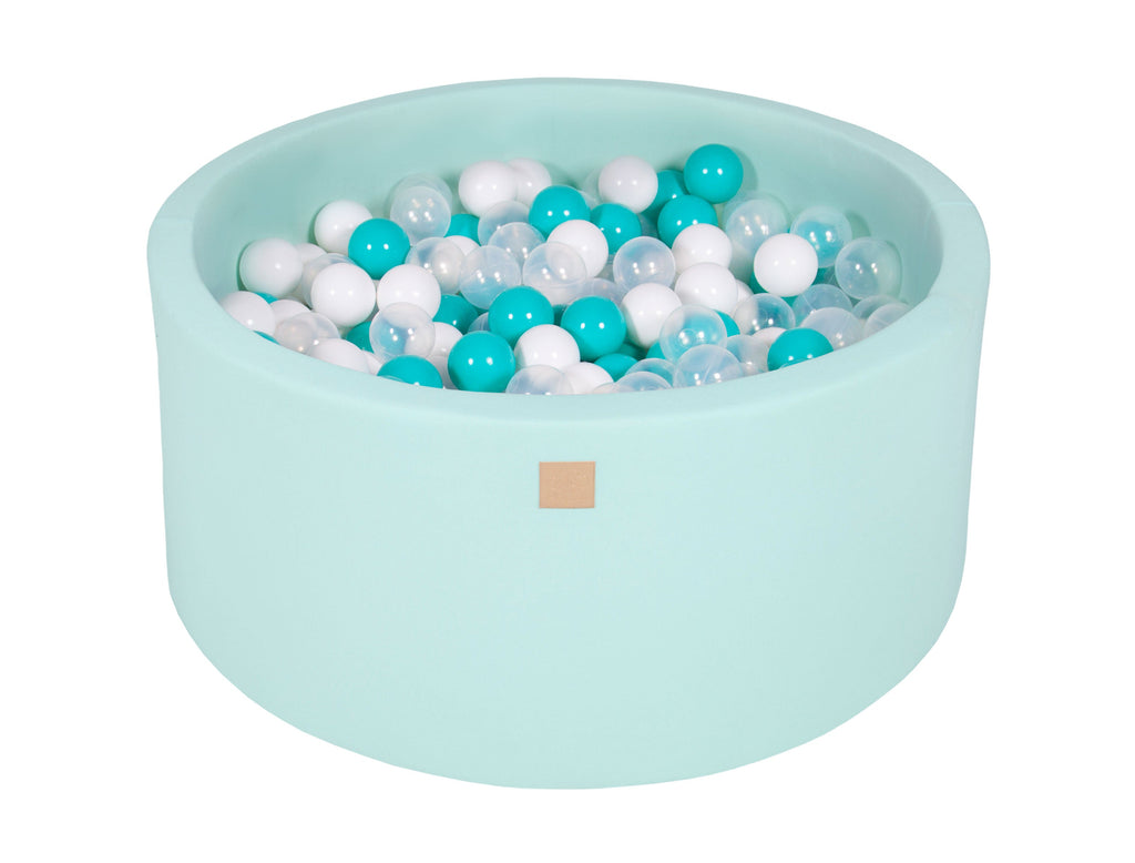 Mint Ball Pool turquoise, transparent and white MeowBaby - My Montessori Bed