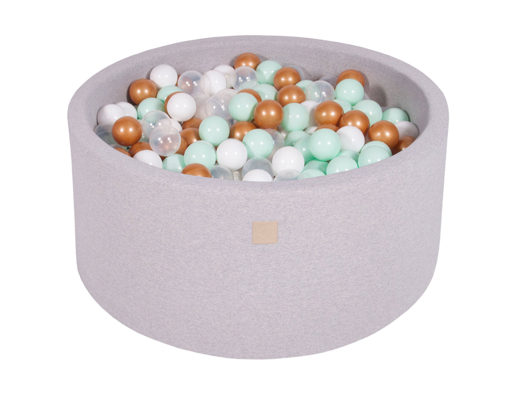 Ball pit white, gold, transparent and mint MeowBaby - My Montessori Bed