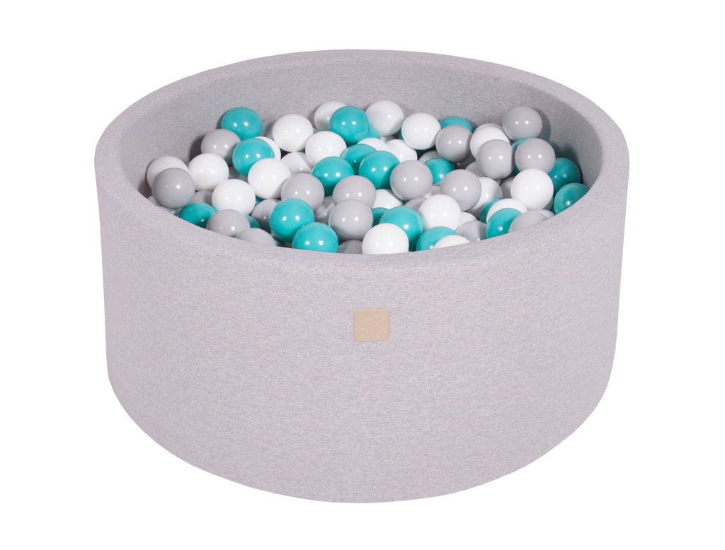 MeowBaby Turquoise, Gray and White Ball Pool - My Montessori Bed