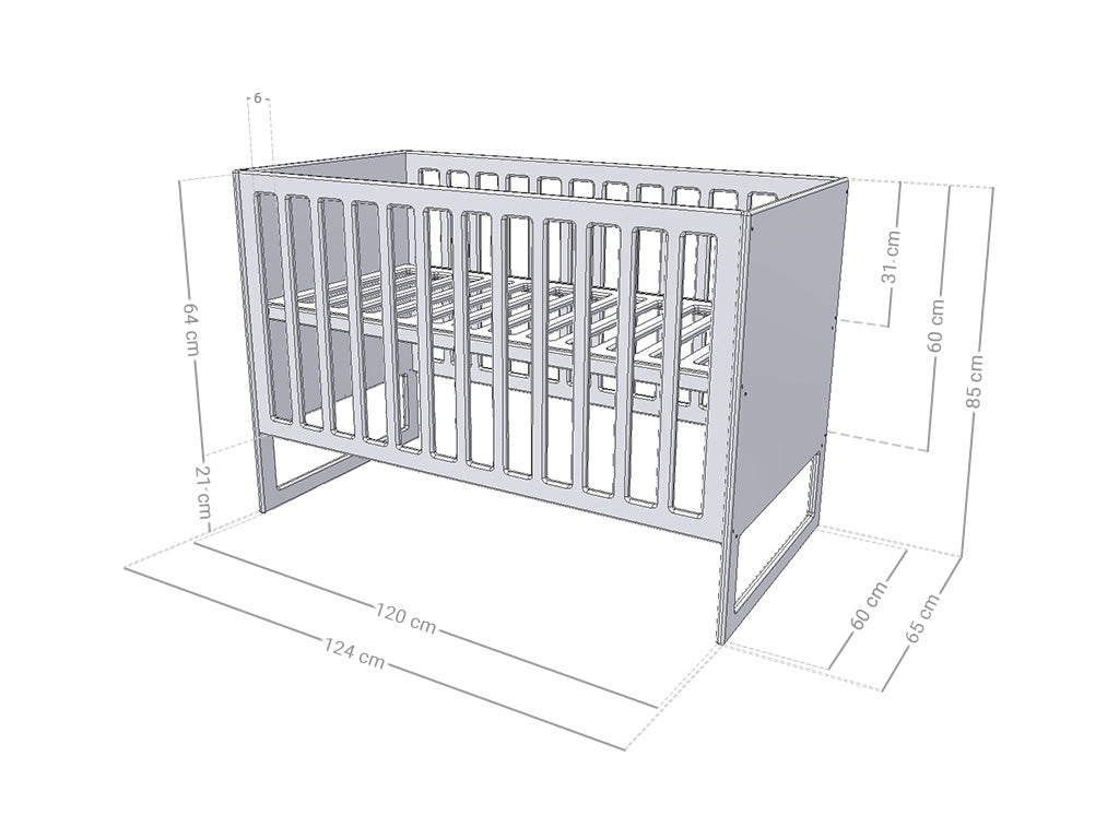 CHRUPPY Cot with Adjustable Base - Multiple Sizes and Colors Available