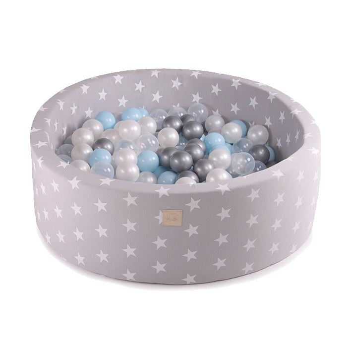 Star Pool with Baby BallsNavy Bluee, grey, transparent and pearl white MeowBaby - My Montessori Bed