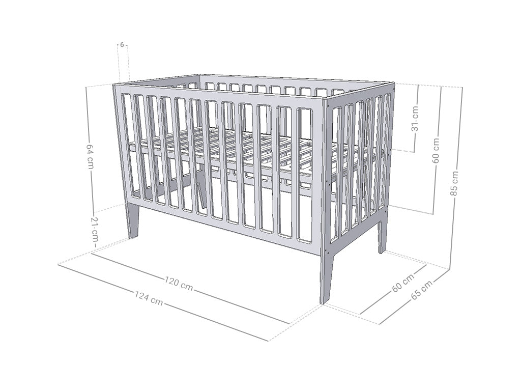 KIPPY Cot with Adjustable Base - Multiple Sizes and Colors Available