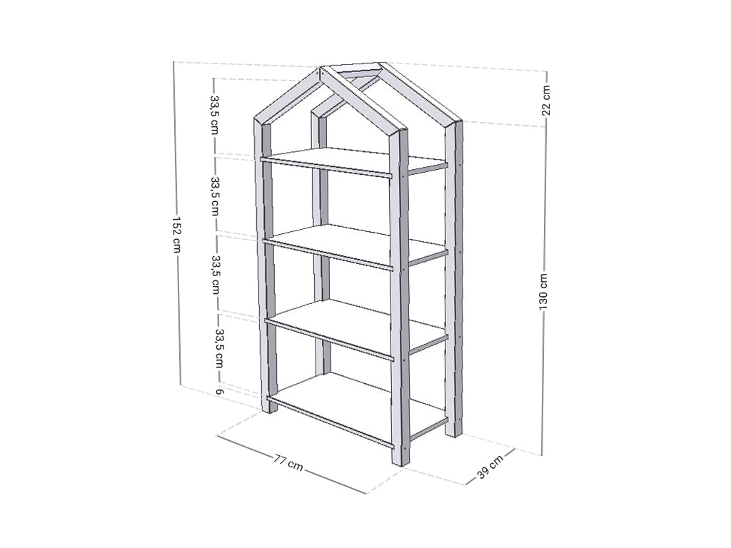 Montessori bookcase in Casetta Tally Grigio